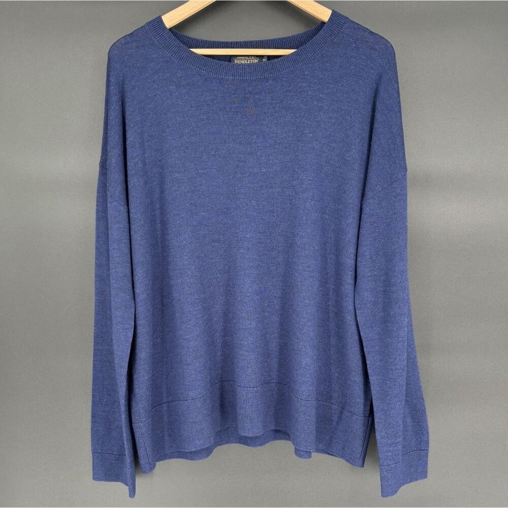 Pendleton Mens Merino Wool Knit Sweater XL Blue Warm Longsleeve Old Money Preppy